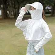 [NC] Ladies Summer Outdoor Sun Hat Sun Protection Hat Brim Anti-hat Hat Cover Face Face Protection Hat Cap Foldable Ponytail Hat Face Neck Sleeve