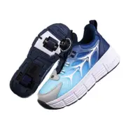 Nevenka Kids Fashion Double Wheel Roller Skate Shoes Sneakers for Boys Girls-Navyblue