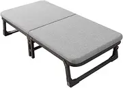 Portable Cotton Linen Foldable Camping Bed with Pulley Breathable Soft Camp Bed Portable Folding Guest Bed for Outdoor Office Comfortable