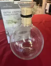 Crofton Rattan Wrapped Glass Pitcher