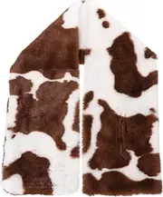 1pc cow print scarf Women Fluffy Scarf fuzzy scarfs for women womens fashion Christmas Scarf winter scarves for women Warm Collar Neckerchief girl Plush cross heater women's