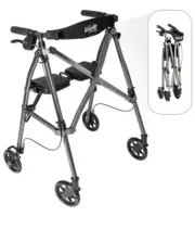 Able Life Rollator Lightweight Folding 4250-BW Rolling Walker BLACK 1963W
