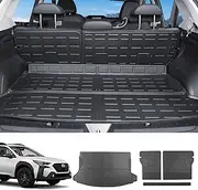 powoq Fit 2018-2023 Subaru Crosstrek/XV Cargo Liner TPE Trunk Mat Rear Backrest Mat Impreza Hatchbac All Season Protection for Crosstrek Accessories (Trunk Mat+Backrest Mat) CT01