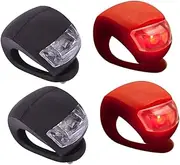 Outanaya Waterproof Bike Light Set 4 Pack Bright Led Cycling Lights for Bicycle Easy Install Sturdy Silicone Construction Waterproof Design