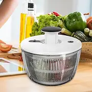Salad Spinner, Lettuce Spinner with Lid, Large Capacity Fruit Washer Spinner, Practical Salad Dryer, Easy to Use Vegetable Dryer, Salad Bowl Spinner for Herbs Fruits (White)