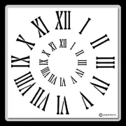 2 sizes in 1 Roman Numerals CLOCK Faces STENCIL Time/Numbers/Vintage/Shabby