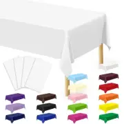 4 Packs White Plastic Tablecloth Sturdy Disposable Table Cloth 54 X 108 Inche...