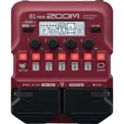 Zoom B1 Four Bass Effector Multi-Effects Pedal Red