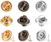 OHPHCALL 150 Set Tie Tack Blanks Clutch Clasp Badge Clutch Backings Pin Back Guards Tie Tack Clutch Locking Clutch Pin Backs Bar Pin Backs Pin Clasp Back Pin Cap Keepers Lapel Copper Nail