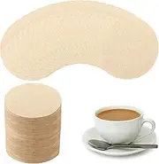 600 Pieces of Coffee Filters, Round Disposable Coffee Filters, Original Coffee Filters, Espresso Machine Coffee Filters, Kraft Paper Filters for Filter Coffee Makers (Wood Color)