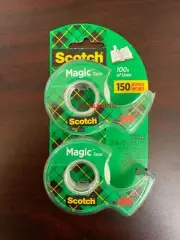 (2-Pack) 3M Scotch MAGIC Tape 3/4" Wide ~ Invisible & Photo Safe Coated ~ NEW