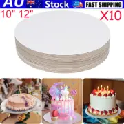 10PCS Cake Board 10" 12" White Round Wedding Party Favour Cake Boxes Boards AU
