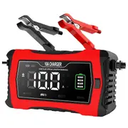 10A Automatic Charging for Lithium LiFePO4 GEL Lead-Acid Batteries 12V 24V Motorcycle Charger Car B Red Black