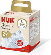 NUK Nature Sense Teats for Baby Bottles | 0-18 Months | Anti-Colic Vent | Size L | BPA-Free | 2 Count