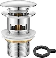Ibergrif Pop-Up Basin Waste with Overflow, G 1 1/4" Chrome Slotted Click Clack Sink Drain Plug, M20502