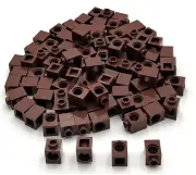Lego 100 New Reddish Brown Technic Bricks 1 x 1 Stud with Hole Building Blocks