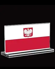 4×6 Inch Poland Acrylic Desk Flag,10×15cm Small Polish Eagle Indoor Banner,Tiny Printing Decor For Office Home Table Meeting