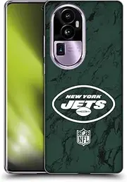 Head Case Designs Officially Licensed NFL Coloured Marble New York Jets Graphics Soft Gel Case Compatible with Oppo Reno10 Pro+