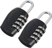 KITANDOVE 2pcs Traveling Luggage Locks Door Padlocks Safety Password Locks 4- Portable Zinc Alloy Gym Suitcase