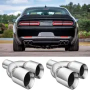 For Dodge Challenger 2008-2023 Dual 2.5" Inlet 3.5" Outlet 9.5" Dual Exhaust Tip
