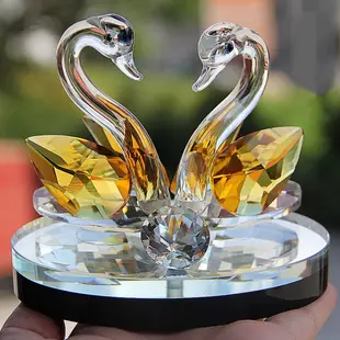水晶天鵝60x80mm 創意天鵝水晶玻璃圖紙鎮裝飾裝飾集合客廳桌面裝飾傢居裝飾 CS家裝燈具