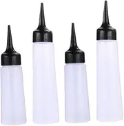 MOTHNUR 4pcs Hair Coloring Supplies Applicator Bottle for Hair Refillable Container Black Hair Dye Tool Plastic