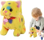 Electric Plush Cat,Battery Powered Animated Realistic Cat with Wagging Tail - Cute Electronic Animal with Meowing Sound for Children