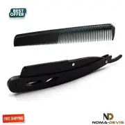 Hair Shaving Razor Beauty Saloon Stylish Barber Hairdressing Combs Black Color