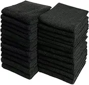 Salon Towels Cotton Towel Pack 6 Black Spa Towel 16x27 Inches.