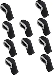 Happyyami 10Pcs Protective Golf Club Covers Portable Iron Putter Headcovers Durable Neoprene Design for Travel Play Easy Recognition with Numbers Golfing Accessory