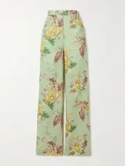 [Zimmermann] Zimmermann - Matchmaker Floral-print Linen Straight-leg Pants - Mint - 3 3 Green