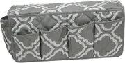 B Baosity Sofa Armrest Organizer Arm Chair Bedside Caddy Magazine Notebook Storage Bag Armchair Caddy for Glasses Living Room Hotel, Gray