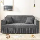 Jacquard Seersucker Skirt SofaCover Elastic Couch Cover Slipcover 1/2/3/4 Seater