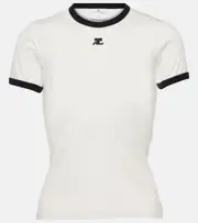 [Courreges] Courrèges Logo cotton jersey T-shirt AU 14 white