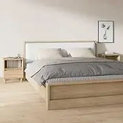 Bedside Cabinets, Wooden Nightstands with Storage Drawers, Night Table for Room, Bedroom & Living, Sonoma Oak Furniture, Set of 2, 40x35x50 cm