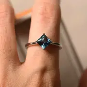 925 Silver blue topaz ring, promise rings, women's jewelry gift ring