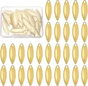 uxcell Fishing Lure Blades, 40 Pack 1" x 0.3" Fishing Spinner Baits Willowleaf Lure Spinner Lure Making Part with Plastic Storage Box for Bait Fishing Accessories, Gold Tone