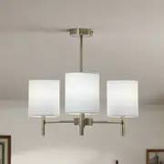 Bailey Classic Metal and Fabric Ceiling Light - Antique Brass, Satin Chrome, 5 Lights PL0097