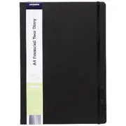J.Burrows A4 Week to View PU FY25/26 Diary Black