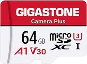 [Gigastone] 64GB Micro SD Card, Camera Plus, Nintendo Switch Compatible, R/W 95/35MB/s, 4K Video Recording, Micro SDXC UHS-I A1 U3 Class 10, with Adapter