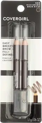 CoverGirl Easy Breezy Brow, Fill+Define Pencils [505] Rich Brown 2 ea​​ ( Pac...