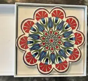 Colorful Trivets & Coasters Set Ceramic, New in Box (NIB) Ceramic Trivets