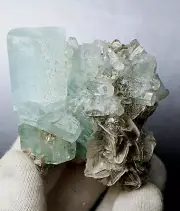 129 Gram Aquamarine/Muscovite Double Terminated Specimen From Nagar Pakistan