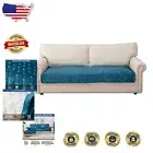 Machine Washable Velvet Sofa Cover - Non-Slip for Recliners & Loveseats, Blue