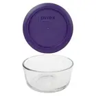 Pyrex 7200 2-Cup Glass Food Storage Bowl w/ 7200-PC 2-Cup Plum Purple Lid Cover