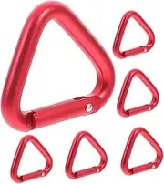 Parliky 6pcs Triangle Carabiner Clips Heavy Duty Climbing Buckles for Hiking Camping and Travel Lightweight Metal Clips with Smooth Surface for Keychain and Gear Attachment