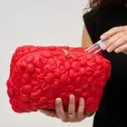 [Flora Pop] Fire Engine Red Puffer Cosmetic Bag NWT