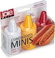 Joie Condiment Mini Squeeze Bottles with Nozzle Caps, Non-Stick Silicone, Set of 3