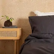 HABITUAL STORE French Linen Quilt Cover Set Luxury Bedding & Linen Queen Bed Duvet Cover Set 100% Pure Flax Linen Doona Cover/Comforter Cover inc 2 Pillowcases and Bonus Tote Bag (Pavement)