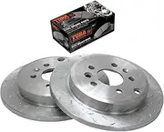 2 Slotted & Drilled Rear Disc Brake Rotors + Pads for Ford Falcon Fairmont Fairlane LTD BA BF FG 6cyl 4.0L Barra 182 190 195 240T 245T 270T V8 5.4L Barra 220 Boss 8cyl 5.4L Barra 260 2002 to 2014